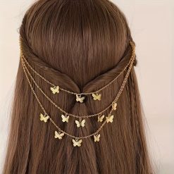 Multi-Layer Butterfly Hair Chain Clip