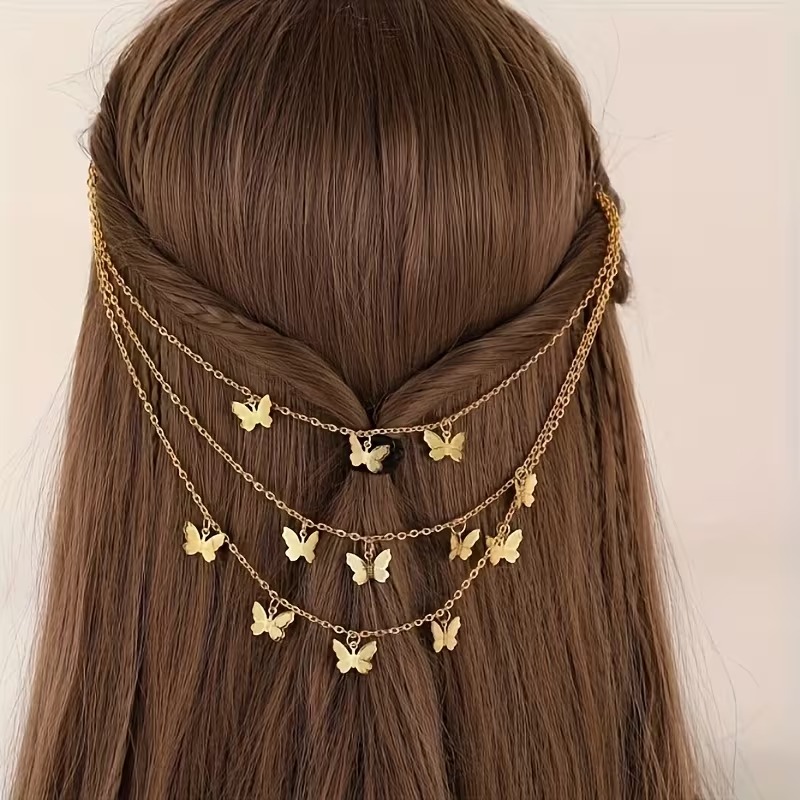 Multi-Layer Butterfly Hair Chain Clip